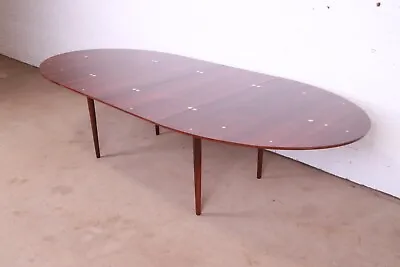 Outstanding Finn Juhl Rosewood And Silver Inlay  Judas  Extension Dining Table • $69500