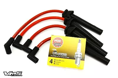Vms Racing Red Ignition Wires Ngk Platinum Spark Plugs For 02-06 Mini Cooper 1.6 • $64.95