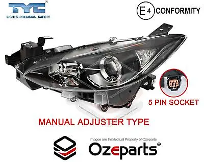 LH LHS Left Hand Head Light Lamp Halogen Manual Type For Mazda 3 BM 2013~2016 • $198