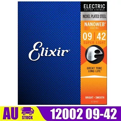 Elixir 12002 Nanoweb Coated Electric Guitar Strings Super Light 9-42 For 12002 • $9.25