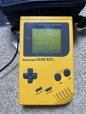 Nintendo GameBoy Original Yellow Console Handheld Original Charger And Case. • £50