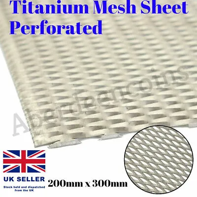 £19.45 • Buy 200mmx300mm Metal Titanium Mesh Sheet Perforated Plate Expanded 0.5mm Thickness