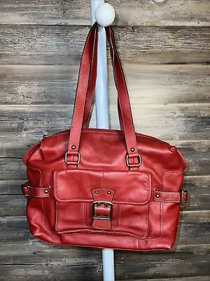 Franklin Covey Red Grain Leather Large Tote Shoulder Bag P6 • $29