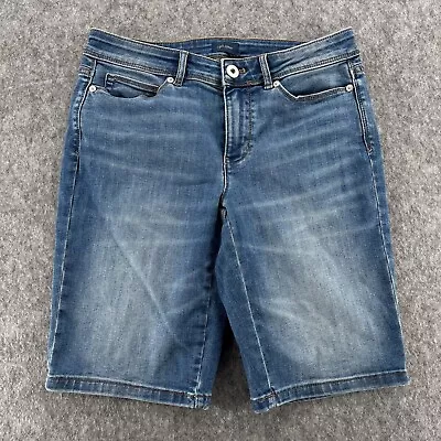 J. Jill Denim Womens Blue Stretch Bermuda Shorts Size 4 • $13.99