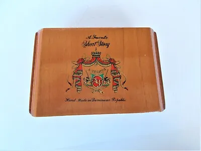 Vintage A. Fuente Short Story Wooden Cigar Box In Very Good Condiiton - Box Only • $12.99