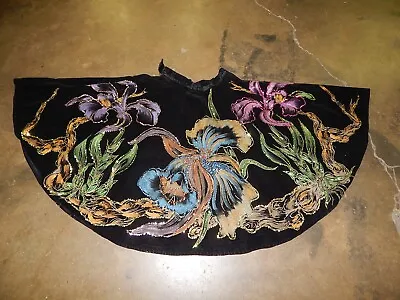 Vintage 1950's Mexican Circle Skirt Hand Painted Sequins Floral Theme • $180