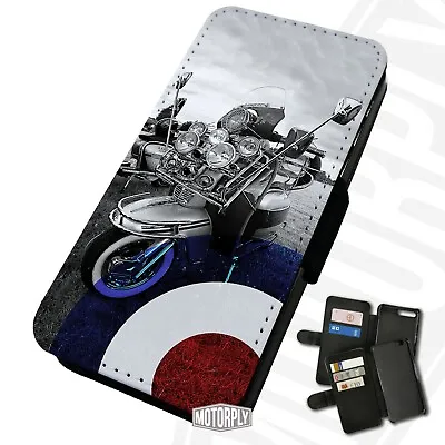 £9.75 • Buy Printed Faux Leather Flip Phone Case For IPhone - Mod-Scooter-Large-Logo