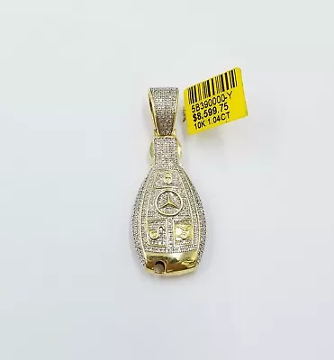 REAL 10k Gold Mercedes Key Diamond Pendant Charm Genuine Diamond 1.04CT • $2692.88