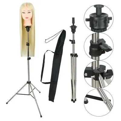 £15.99 • Buy Adjustable Mannequin Hairdressing Training Head Stand Wig Holder Tripod With Bag