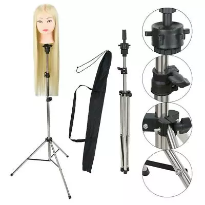 £15.99 • Buy Adjustable Mannequin Hairdressing Training Head Stand Wig Holder Tripod With Bag