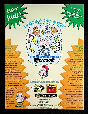 Microsoft Gateway PC + Dexter's Laboratory Cartoon Print Magazine Ad Poster • $9.99