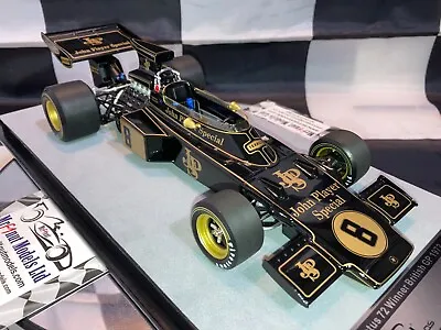 1:18 Tecnomodels TEC 18257A Emerson Fittipaldi Lotus 72D #8 1st British GP 1972 • £284.99