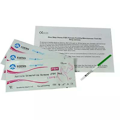 £2.95 • Buy 3 X Female Fertility Test | Menopause FSH Testing Kit | Home Urine Strip Kits