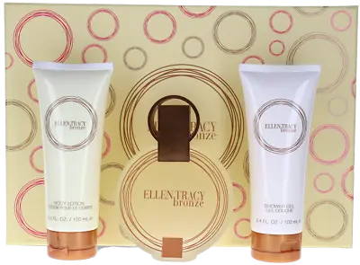 Bronze By Ellen Tracy For Women Set: EDP+Body Lotion+Shower Gel 3.4+3.4+3.4 New • $43.19