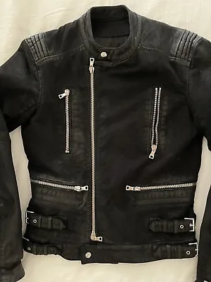 Balmain Paris Men’s Waxed Cotton Biker Jacket Size Large $1000 Made In Japan • $165
