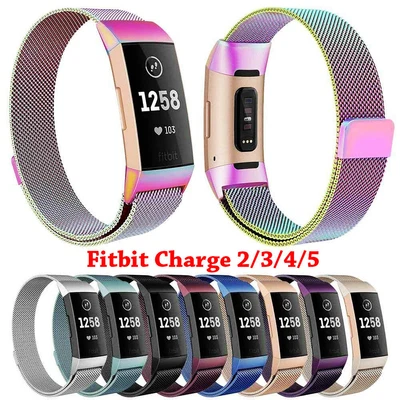 $16.14 • Buy Fit Fitbit Charge 4 5 Band Metal Stainless Steel Milanese Loop Strap Wristband