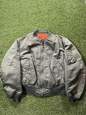 VTG Alpha Industries MA-1 Aviation Military 70s Reversible Bomber Jacket XL • $125