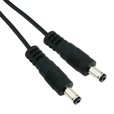 50cm Male To Male Plug 2.1mm X 5.5mm Extension Lead DC Connector • £3.19