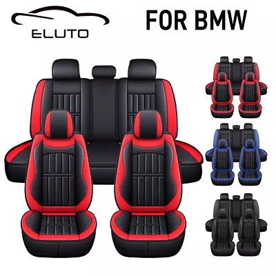 5 Seaters 3 Color PU Leather Car Seat Covers Full Set Cushion Protecter For BMW • $78.99