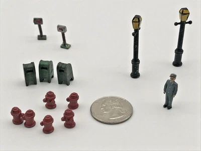 $34.99 • Buy A158i VTG Cast Lead Toy Figure England Fire Hydrant Mail Box Postman Street Lamp