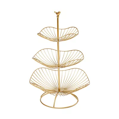 3 Tier Metal Fruit Basket Vegetable Display Bowl Stand Storage Rack Holders Gold • £20.90