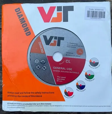 VJT 230mm CL Diamond Cutting Disc 9  Inch Mortar Cutting Blade Grinder Blade • £12