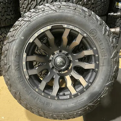 20x10 Fuel D674 Blitz Black Wheels Rims 35  MT Tires 8x6.5 Dodge Ram 2500 3500 • $2849.05