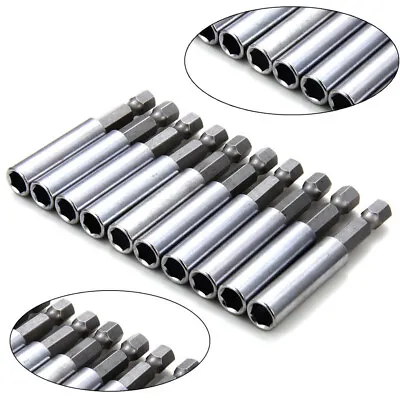 10Pcs Compact Magnetic Bit Tip Extensions Holder 1/4 Hex Shank Drive Guide US • $9.99