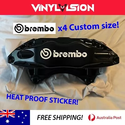 Brembo Caliper Stickers X4 HEAT PROOF Premium Sticker - Custom Sizes! • $9.99