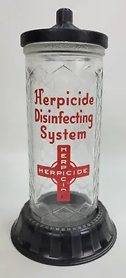 Vtg Herpicide Disinfecting System Barber Shop Germicidal Canister Jar *Read* • $100