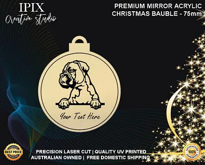 Personalised Acrylic Christmas Dog Bauble - BOXER | Premium | Xmas | Pet | Festi • $8.99