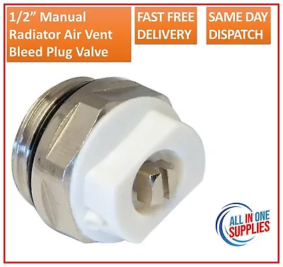 1/2  Manual Radiator Air Vent Bleed Plug Valve • £3.40