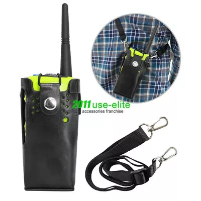 Hard Leather Case Carrying Holder Holster For  GP340 HT750 RADIO • $16