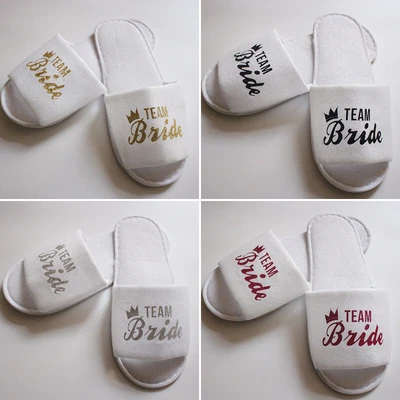 Spa Slippers Bride Bridesmaid White Wedding Bridal Disposable Bridal Party Shoes • £2.51