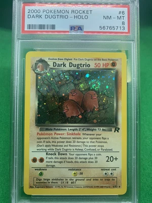 $45 • Buy PSA 8 NM-MT Dark Dugtrio 6/82 Rocket HOLO RARE Pokemon Card SWIRL!