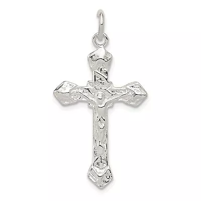 Sterling Silver Crucifix Charm Religious Jewelry 37mm X 20mm • $20.42