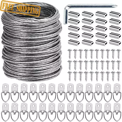 100 Pcs Picture Hanging Wire Kit 100 Feet Heavy Duty Wire Set Photo Mirror Frame • $11.74