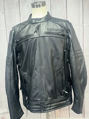 Harley Davidson 2XL BEGINNINGS Triple Vent Reflective Leather Jacket 98067-14VM • $249.99