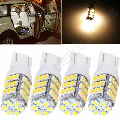 4pcs 4500k Warm White Ultra Bright LED 921 912 906 192 W5W 42 SMD T10 LED Bulbs • $8.41