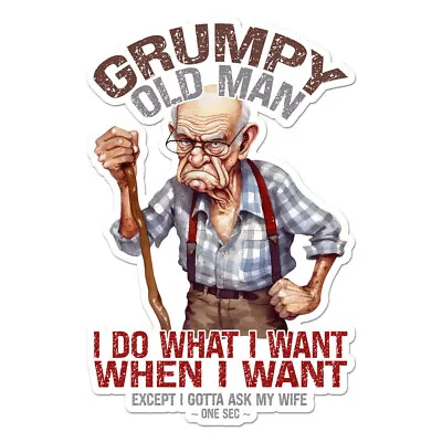 Grumpy Old Man Vinyl Decal Sticker - Ebn9269 • $5.07