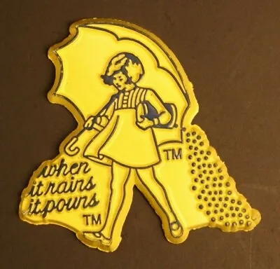 Morton 1968style Salt Girl Umbrella When It Rains It Pours Rubber Magnet New Y/B • $2.25