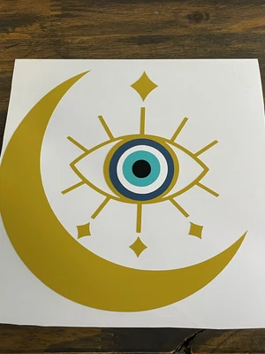 £19.33 • Buy Evil Eye Vinyl Decal Truck Car Sticker Laptop Wall Decal Handmade Temporary Perm