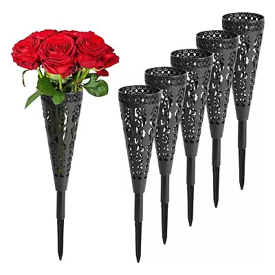 6 Pack 13 Inch Memorial Cemetery Floral Cones Decoration-Plastic Floral Vase ... • $21.17