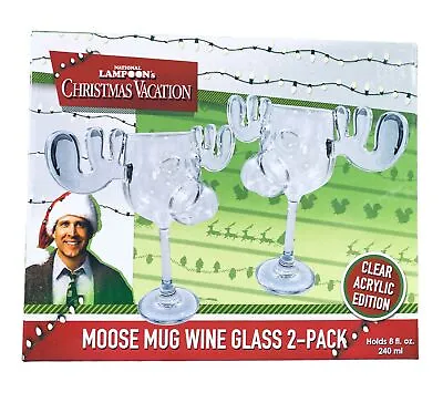 National Lampoon's Christmas Vacation Moose Mug 2-Piece Wine Glass Set • $59.99