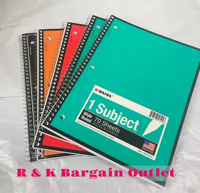 5 ~ Kaisa  1 Subject Wirebound Wide Ruled Notebook 70 Sheets Each • $13.99