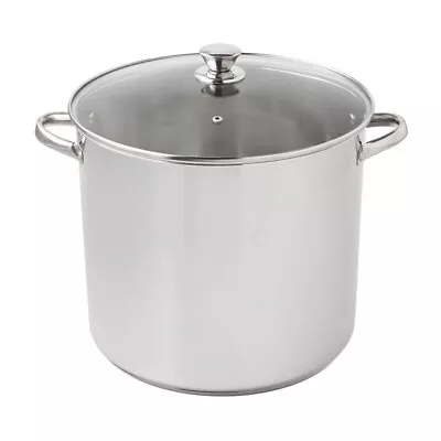 20Qt Stainless Steel Stock Pot With Glass Lid For All Cooktops Dishwasher Safe • $27.71