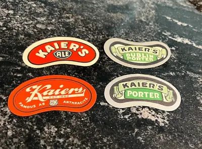 Vintage Lot Of 4 Diff Kaier Beer & Ale Neck Bottle Label Mahanoy City Pa Irtp • $15