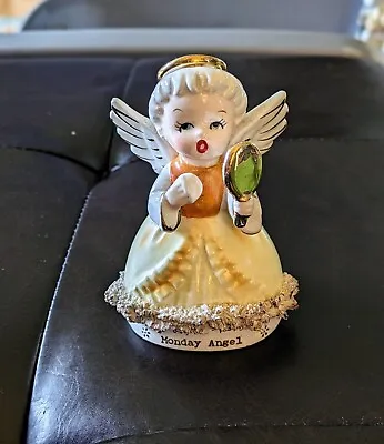 Napco MONDAY Angel Ceramic Porcelain VTG Spaghetti Japan • $19