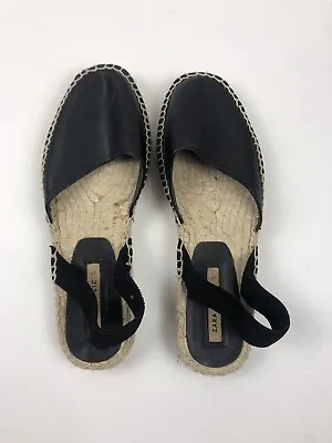 Womens Zara Basic Black Espadrille Sandal 37  • £19.28