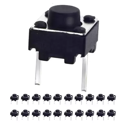 20 Pcs 6Mm 2 Pin Momentary Tactile Tact Push Button Switch Through Hole Breadboa • $8.95